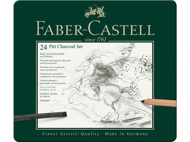 Houtskoolset Faber-Castell Pitt Monochroom 24-delig