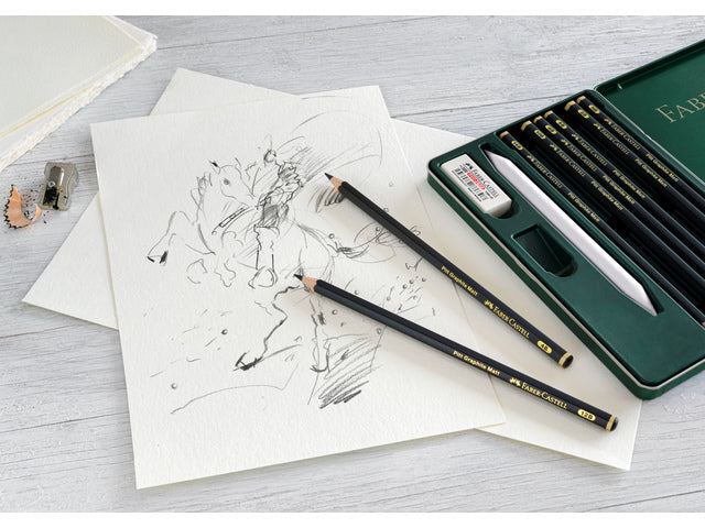 Grafietpotlood Faber-Castell Pitt Mat 8st. nl 9000 8st. in blik