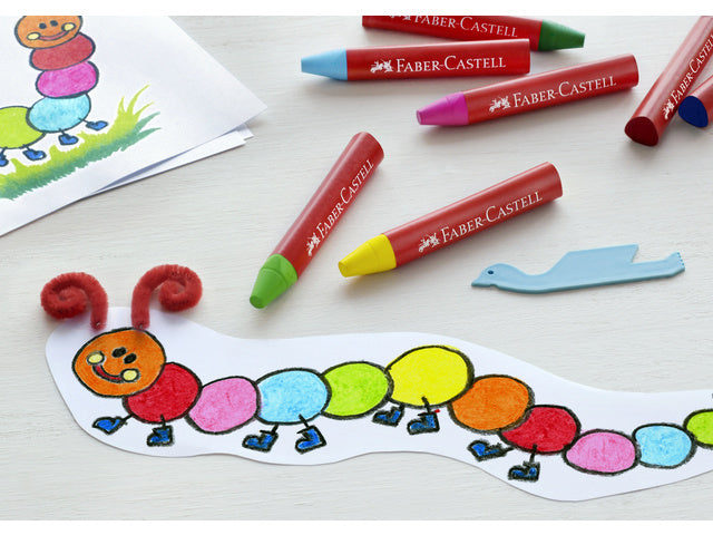 Waskrijt Faber-Castell hat ein Etui mit 12 Stück geliefert.