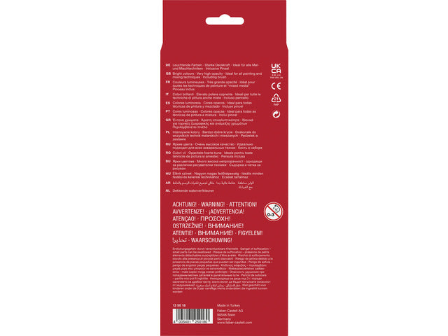 Waterverfdoos Faber-Castell 12 Farben (Durchmesser 30cm) inkl. Pensel