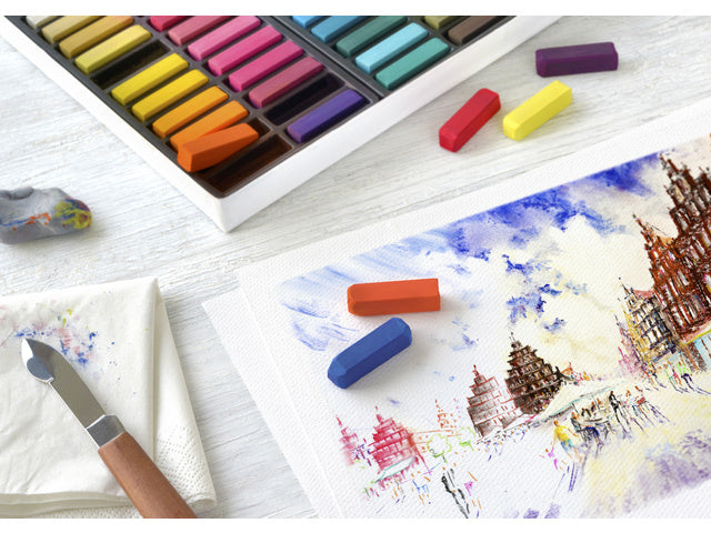 Pastelkrijt Faber-Castell halve lengte etui à 48 stuks