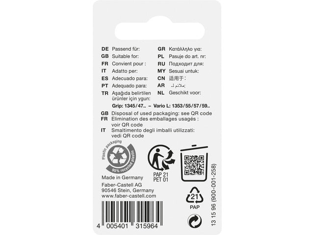 Reservegummi Faber-Castell GRIP 1345/1347/Vario L 3 Stück im Blister