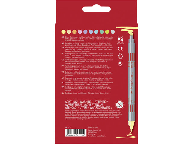 Viltstift Faber-Castell Duo 10 Stück Pastell