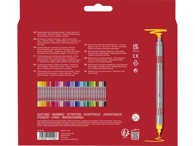 Viltstift Faber-Castell Duo 40 Stück