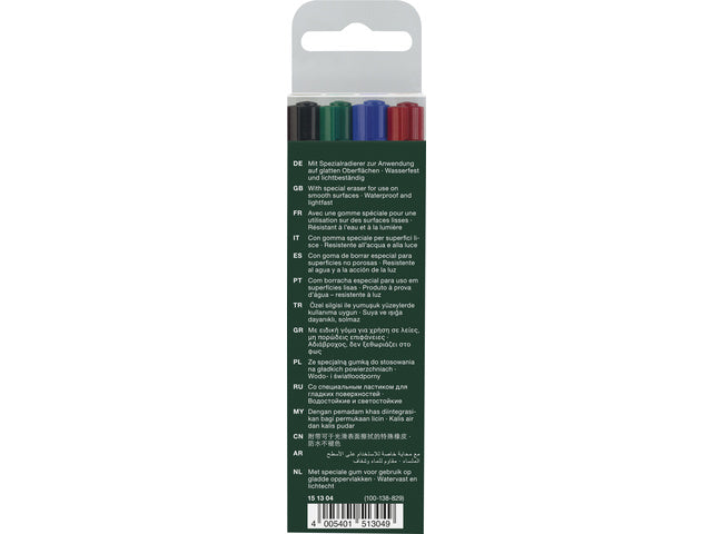 Marker Faber-Castell Multimark permanente F etui met 4 stuks