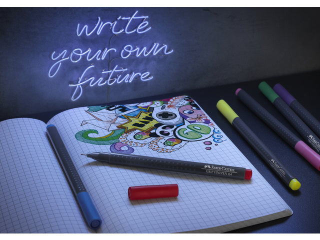 Fineliner Faber-Castell Grip 0,4mm etui 5 stuks basis assorti