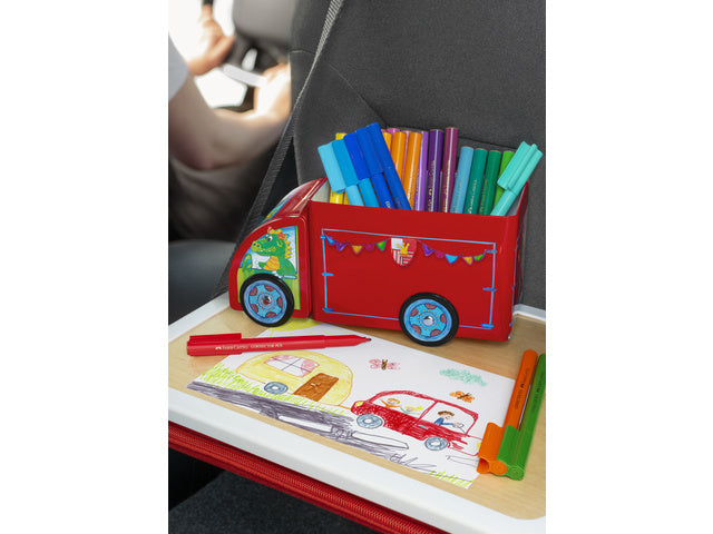 viltstiften Faber-Castell Connector 33 Stück mit 10 Clips in 'Vortenwagen'