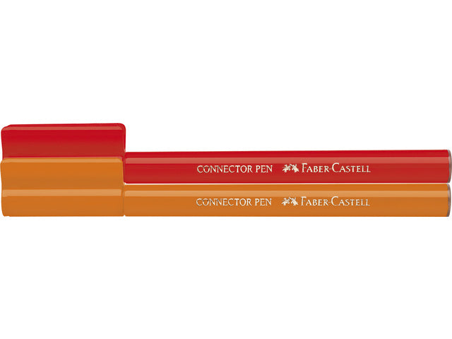 viltstiften Faber-Castell Connector 33 Stück mit 10 Clips in 'Vortenwagen'