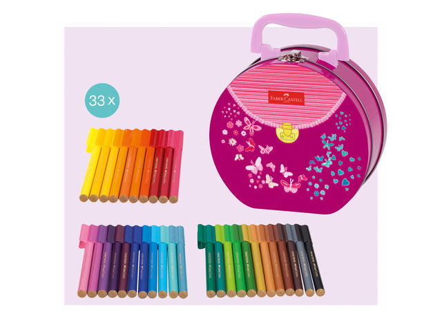 Viltstift Faber-Castell Connector Handtas 33 Stück sortiert