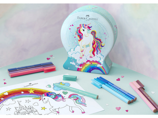Viltstift Faber-Castell Connector Schneekugel Einhorn 33 Stück sortiert
