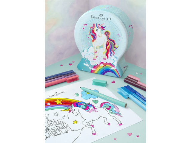 Viltstift Faber-Castell Connector Schneekugel Einhorn 33 Stück sortiert