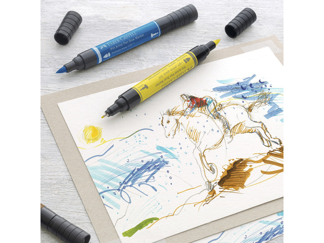 Tekenstift Faber-Castell Pitt Artist Pen duo marker etui a 5 stuks