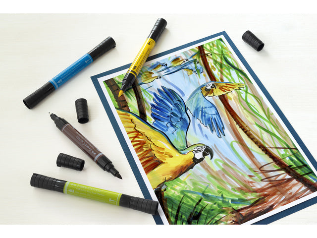 Tekenstift Faber-Castell Pitt Artist Pen duo marker etui a 5 stuks