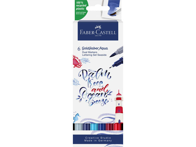 Duo aquarelmarker Faber-Castell Goldfaber etui 6 stuks Jungle kleur nrs: 121, 151, 164, 245, 247, 277