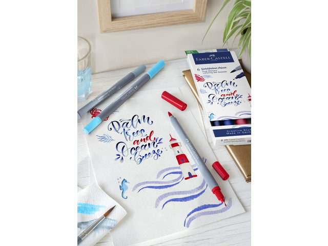 Duo-Aquarellmarker Faber-Castell Goldfaber-Etui 6 Stück Jungle-Farben Nr. 121, 151, 164, 245, 247, 277