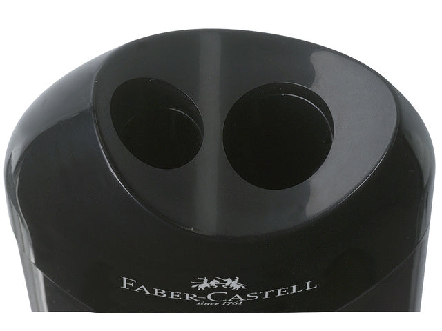 Puntenslijper Faber-Castell met afvalkoker zwart