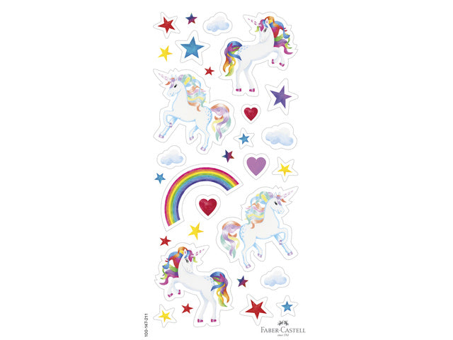 Kleurpotlood Faber-Castell Grip Unicorn 10-Farben-Griff + 3 glitzernde Pastellfarben inklusive Einhornaufkleber