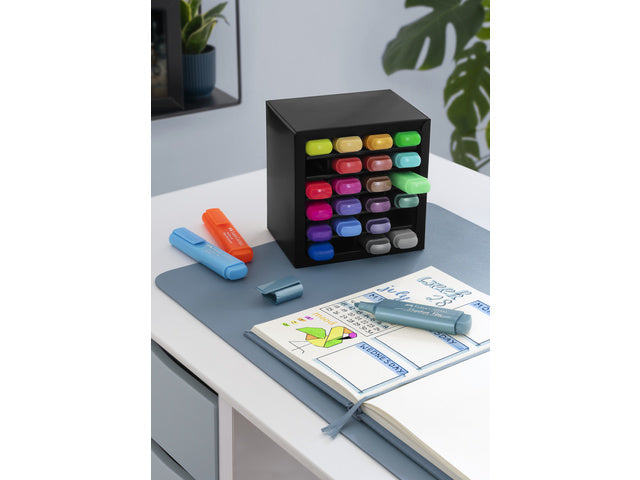 Tekstmarkers Faber-Castell Bureauset 24 kleuren, 7 neon, 9 pastel en 8 metallic kleuren