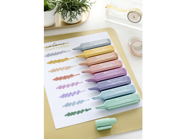 Tekstmarkers Faber-Castell Bureauset 16 kleuren, 4 neon, 4 pastel en 8 metallic kleuren