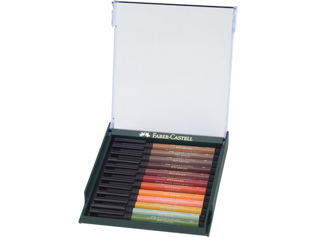 Zeichenstift Faber-Castell Pitt Artist Pen Brush Set 12 Stück Erdtöne