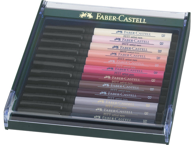 Tekenstift Faber-Castell Pitt Artist Pen Brush Set 12 Stück Skin