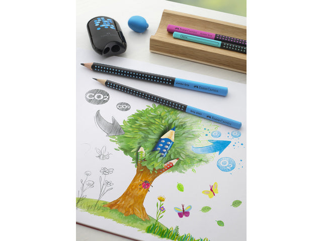 Grafietpotlood Faber-Castell Grip 2001 tweekleurig zwart/blauw