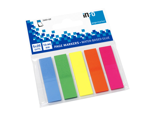 Infoseitenmarkierungsfolie 12x44mm, 5 Farben