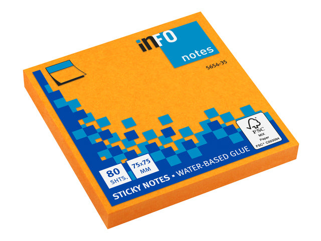Info Notizen 75x75mm blauer Block mit 80 Vel