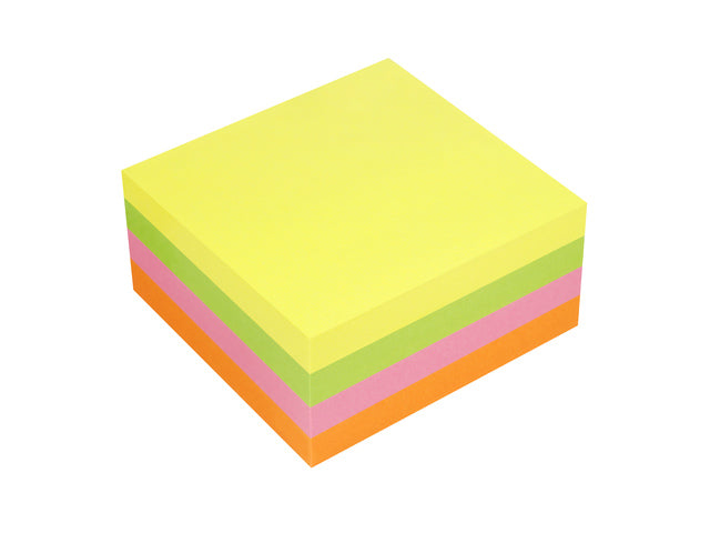 Info Opmerkingen 75x75mm assorti felle kleuren blok a 320 vel