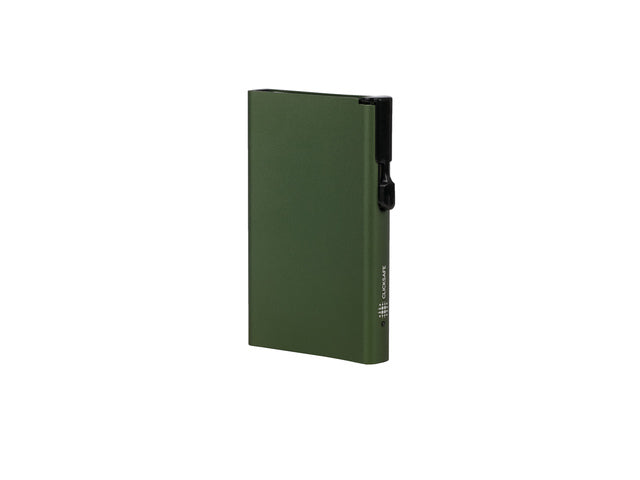 Pasjeshouder Clicksafe aluminium grün RFID 8 pasjes