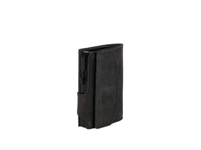 Pasjeshouder Clicksafe jachtleer schwarz/zwart RFID