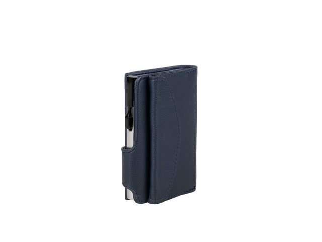 Pasjeshouder Clicksafe Kunstleder Blau/Silber RFID
