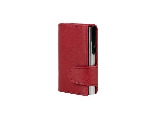 Pasjeshouder Clicksafe Kunstleder rot/silber RFID