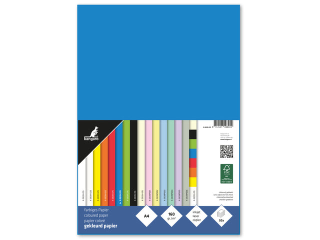 Papier Kangaro A4 160 Gramm Packung à 50 Vel blau