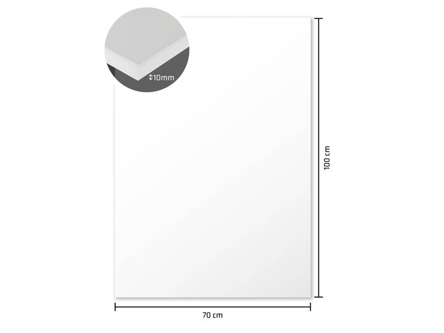 Foamboard Kangaro wit 70x100cm 10 mm dik, 5 stuks 2 dubbelzijdig mat papier