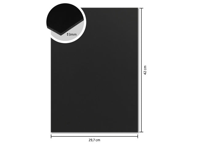 Foamboard Kangaro zwart A3 3 mm dik, 15 stuks 2 dubbelzijdig mat papier
