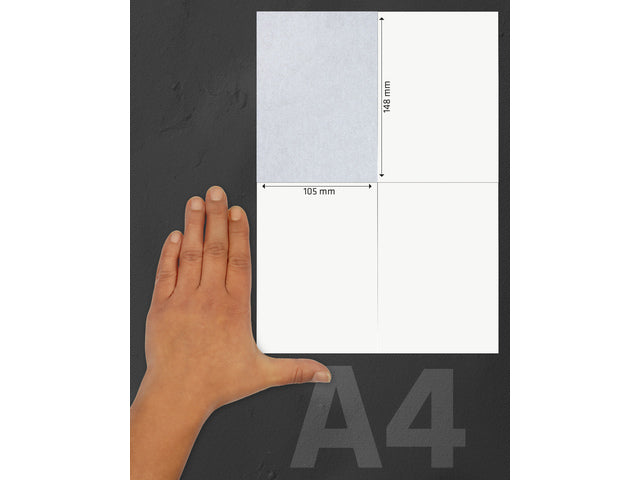 Etiket Kangaro ILK 105x148mm doppelseitig à 25 Vel, 4 Etiketten pro A4 Vel