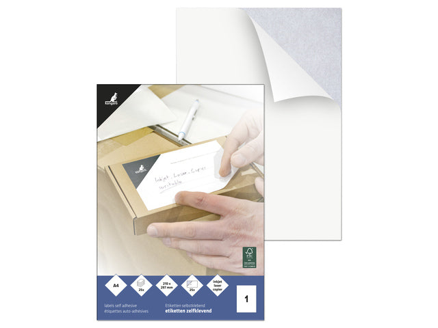 Etiket Kangaro ILK 210x297mm, doos à 25 vel, 1 etiket per A4 vel