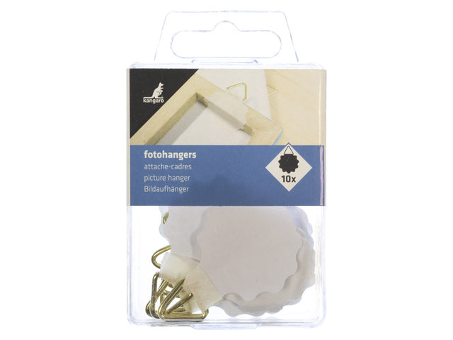 Fotohanger Kangaro 30mm wit rond 10 stuks