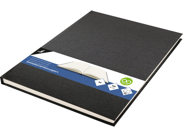 Dummyboek Kangaro A4 blanco 80 vel, zwart linnen kaft