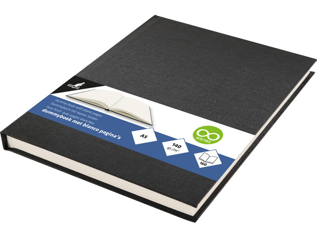 Dummyboek Kangaro A5 blanco 80 vel, zwart linnen kaft