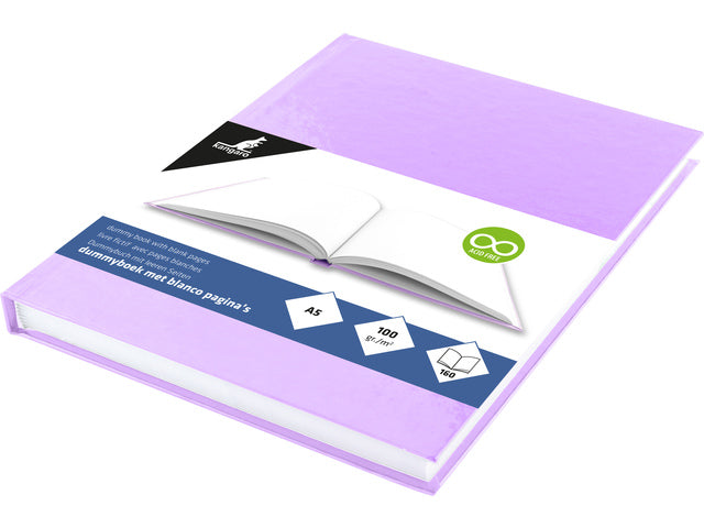 Dummyboek Kangaro A5 violet pastel hardcover 80 bladen blanco 100 grams