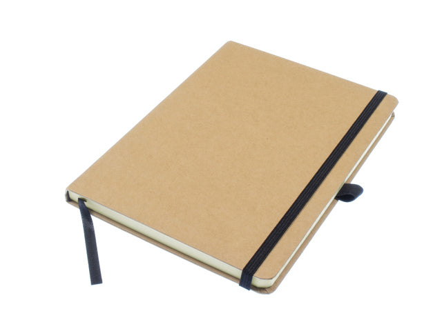 Notizbuch Kangaro A5 Kraftpapier HC 96 Vel 80 Gramm Raum mit Elastik, Flusen und Federn