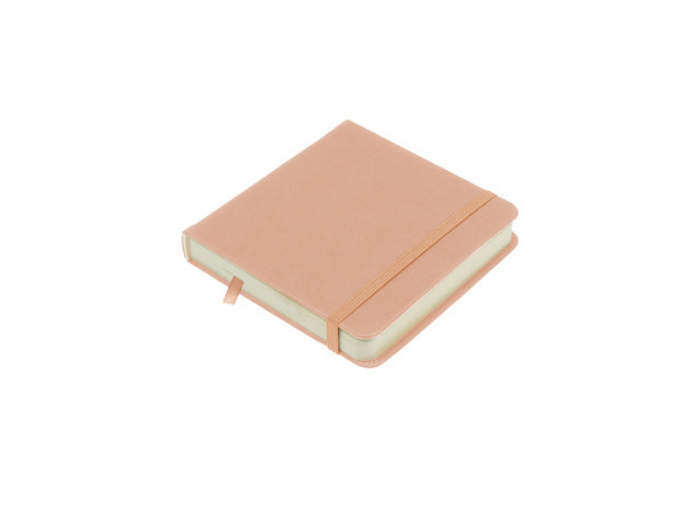 Schetsboek Kangaro 12x12cm oud roze PU hardcover 80 blad 140 grams roomwit papier met elastiek en lint