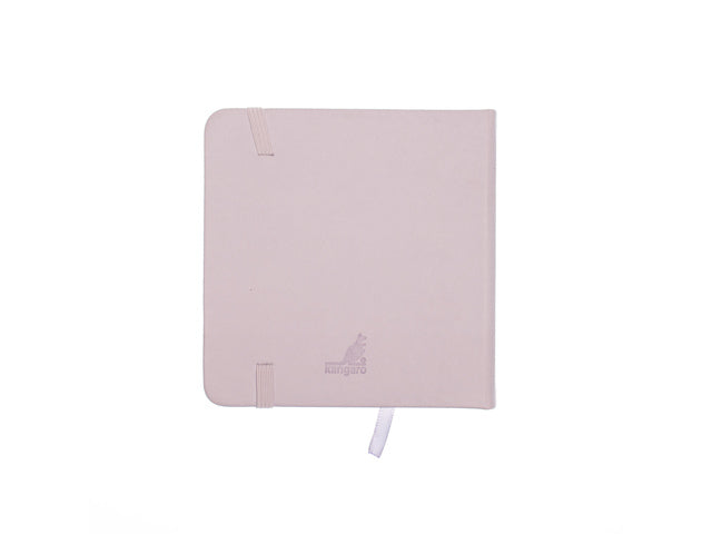 Schetsboek Kangaro 12x12cm violet PU hardcover 80 blad 140 grams roomwit papier met elastiek en lint
