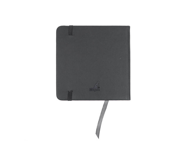Schetsboek Kangaro 12x12cm Kaltgrau PU HC 80 Vel 140gr Raumweiß mit Elastik und Flusen