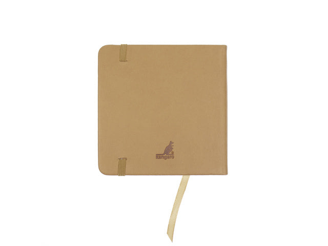 Schetsboek Kangaro 12x12cm Taupe PU HC 80 Vel 140gr Raumweiß mit Elastik und Flusen