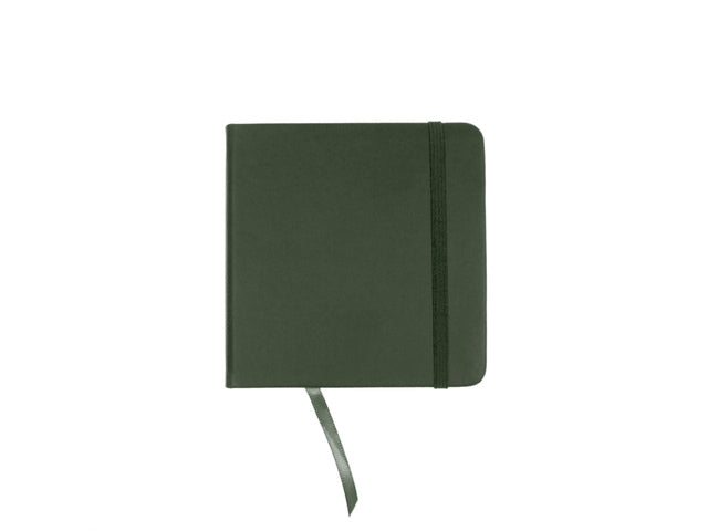 Schetsboek Kangaro 12x12cm waldgrün PU HC 80 Vel 140gr Raumweiß mit Elastik und Flusen