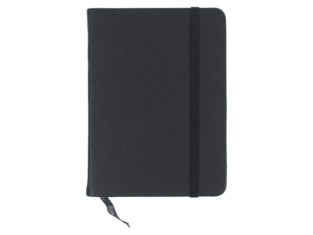 Buch Kangaro, A6, schwarz, PU, ​​Hardcover, 80 Blatt, 140 Gramm, raumweißes Papier mit elastischem und fusselfreiem Papier