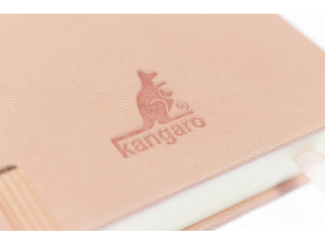 Schetsboek Kangaro A6, altrosa, PU, ​​Hardcover, 80 Blatt, 140 Gramm, raumweißes Papier mit elastischem und fusselfreiem Material